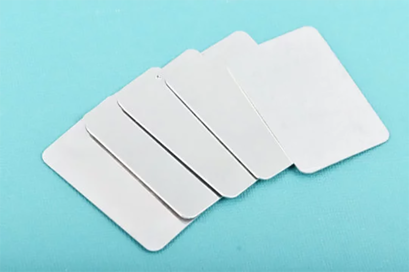 5 Silver Aluminum Metal Stamping Blanks 2" x 1-3/8" RECTANGLE PLATE, 18 gauge, non-tarnish, msb0476