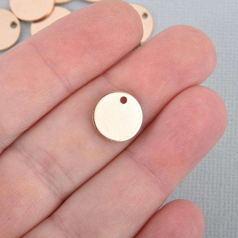 10 Rose Gold Stainless Steel Round Stamping Blanks 12mm (1/2") 18 gauge msb0479