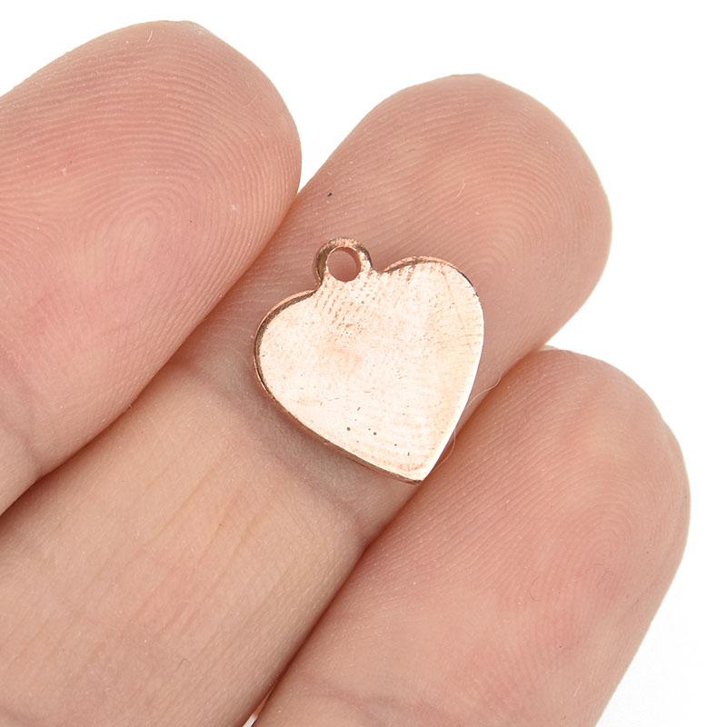 10 HEART COPPER Metal Stamping Blanks Charms 3/4" (18mm) Tag, 18 gauge, msb0486