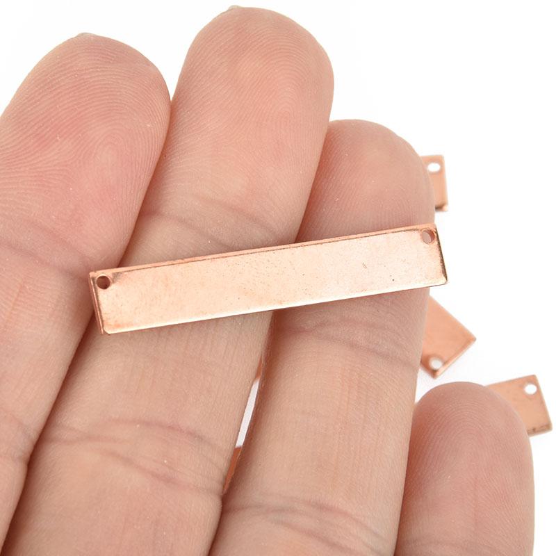 10 COPPER Metal Bar Connector Blanks, top holes, 18 gauge, Rectangle Stamping Blanks, 38mm x 6mm, (1-1/2" x 1/4"), msb0487