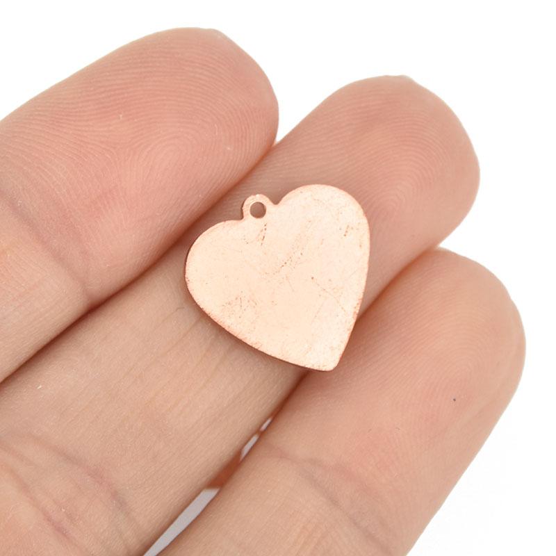 10 HEART COPPER Metal Stamping Blanks Charms 3/4" (18mm) Tag, 18 gauge, msb0491