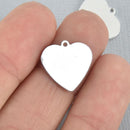 10 HEART ALUMINUM Metal Stamping Blanks Charms 5/8" Tag, 16 gauge, msb0492