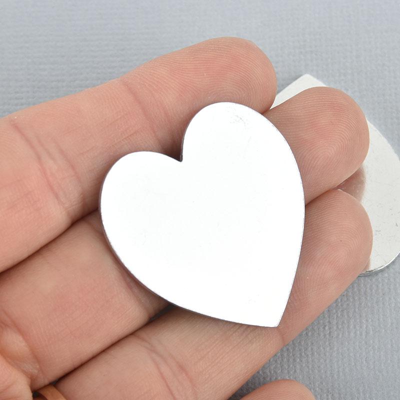 5 ALUMINUM Metal Stamping Blanks Charms 1-1/2" x 1-3/8" (37mm x 35mm) Large Heart Tag, 16 gauge msb0499