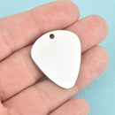 Silver Guitar Pick Stamping Blank, Guitar Pick Charm, Titanium Steel, x1, msb0510