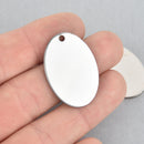 2 Oval Stainless Steel Metal Stamping Blanks Charms, 33mmx23mm, 1-1/4"x 7/8", 18 gauge  Msb0511