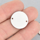 5 Silver 20mm Circle Connector Stamping Blanks, Stainless Steel, msb0512