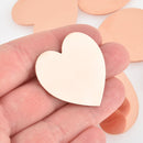 2 HEART Copper Stamping Blanks, no hole, 34mm (1-3/8")  18 gauge msb0517