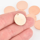 5 CIRCLE Copper Metal Stamping Blanks, WITH hole, 19mm (3/4")  18 gauge msb0518