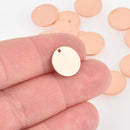 5 CIRCLE Copper Metal Stamping Blanks, WITH hole, 1/2"  18 gauge msb0519