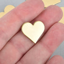 5 Brass Heart Tag Stamping Blanks, 3/4", 18 gauge  msb0521