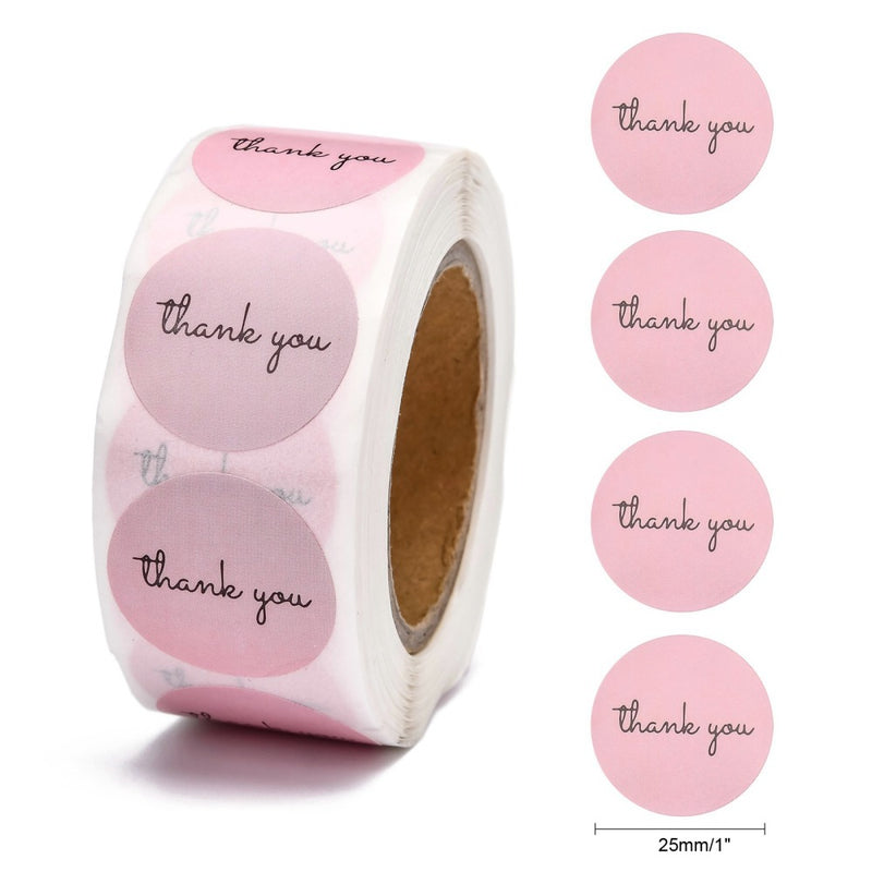 500 Thank You Stickers, 1" round, pap0156