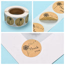 500 Package Stickers, "Thank You" with Dandelion, 1" round, pap0160