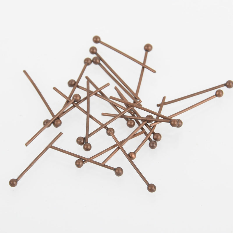 500 Copper Ball Head Pins, 1-5/8" long (40mm)  24 gauge pin0028