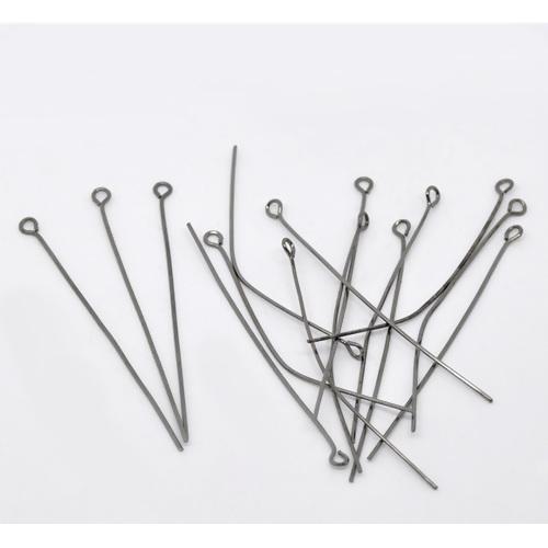 80 GUNMETAL BLACK Metal Eye Pins 20 gauge, 50mm (about 2" long)  pin0134
