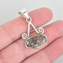 Sterling Silver METEORITE Pendant 1.5" long pms0430