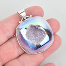 Sterling Silver TITANIUM DRUZY Pendant 1-7/8" long pms0431