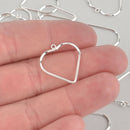 2 Sterling Silver Heart Charms 22mm pms0434