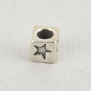 4mm STAR Bead Sterling Silver Cube Block pms0436