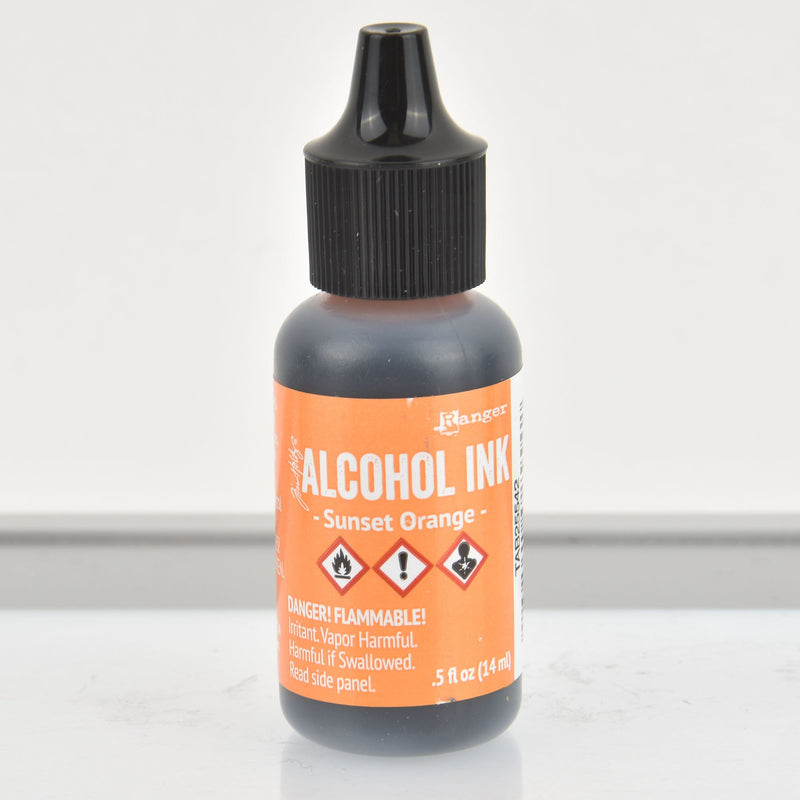 Alcohol Ink, Sunset Orange, Tim Holtz Ranger, 1/2 oz, pnt0080