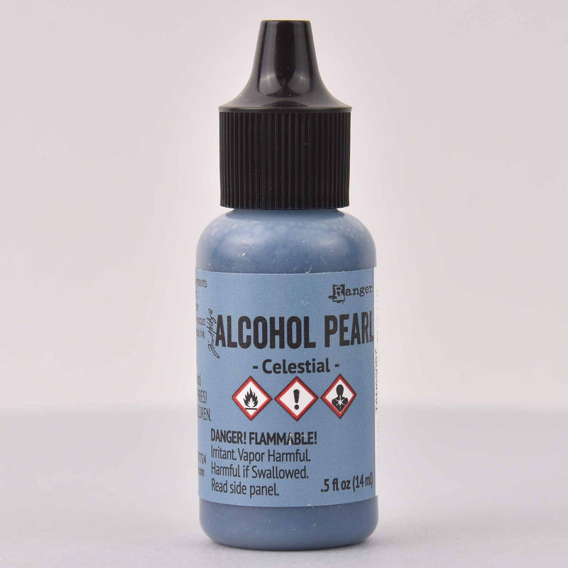 Alcohol Pearl Ink, Celestial Blue, Tim Holtz Ranger, 1/2 oz, pnt0223