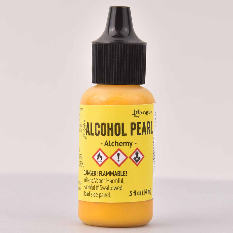 Alcohol Pearl Ink, Alchemy Yellow, Tim Holtz Ranger, 1/2 oz, pnt0224