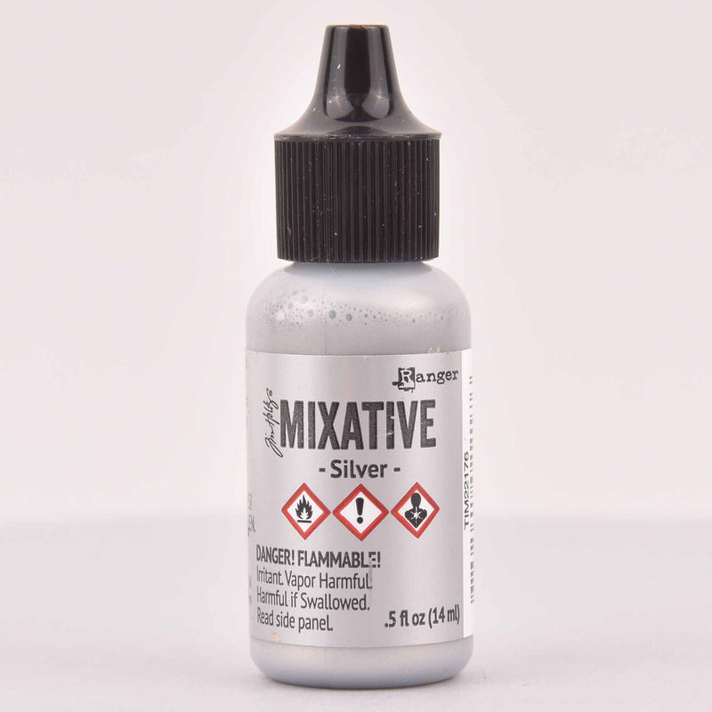 Silver Mixative multi surface ink, Tim Holtz Ranger, pnt0227