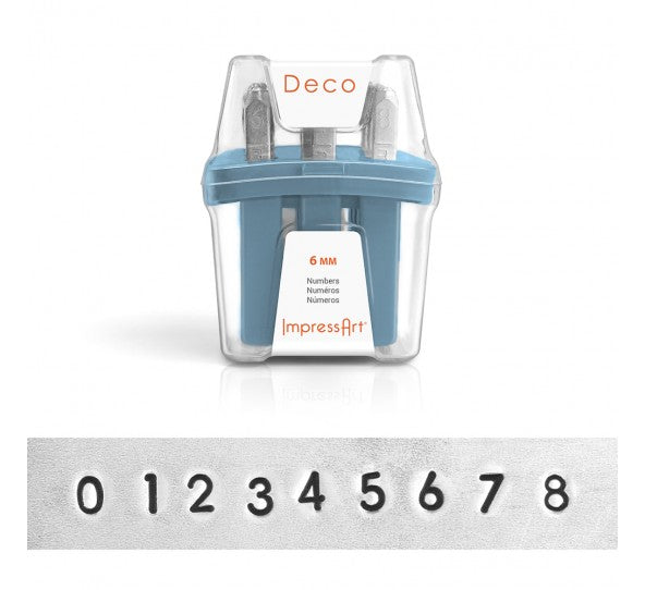 6mm DECO Font Number Metal Stamps, ImpressArt Metal Number Stamping Set, Metal Stamping Numbers, tol0717