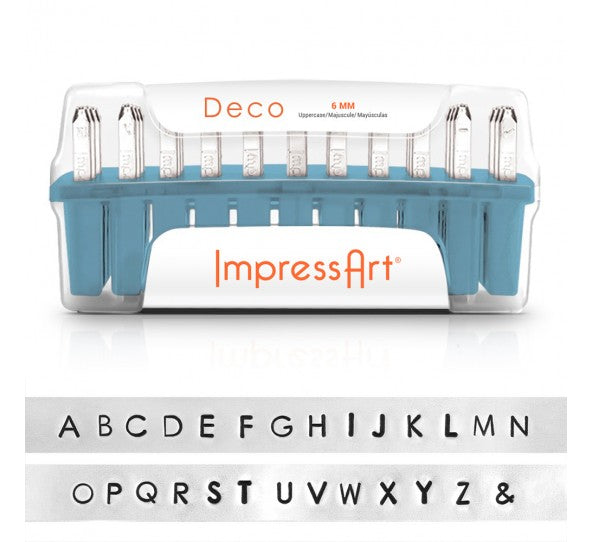 6mm DECO Font Metal Stamp Kit, Alphabet UPPERCASE Font Metal Stamping Set, ImpressArt Metal Alphabet Letter Stamping Set, tol0720