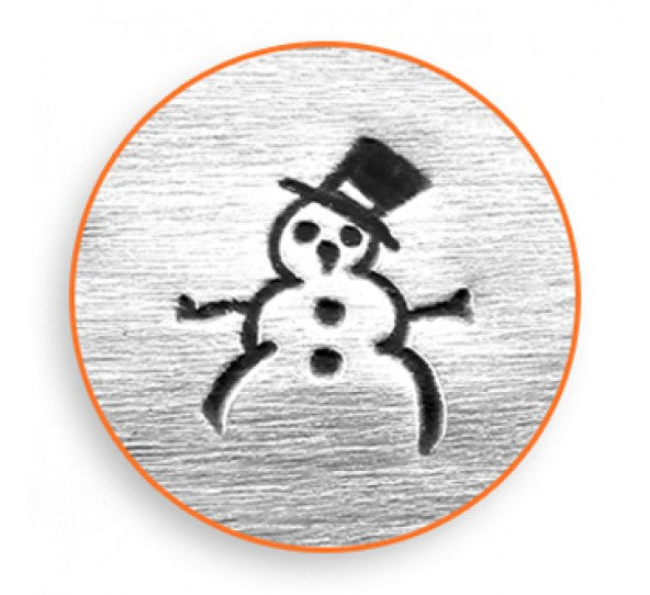 ImpressArt Metal Design Stamp,  6mm SNOW MAN Snowman  tol0069