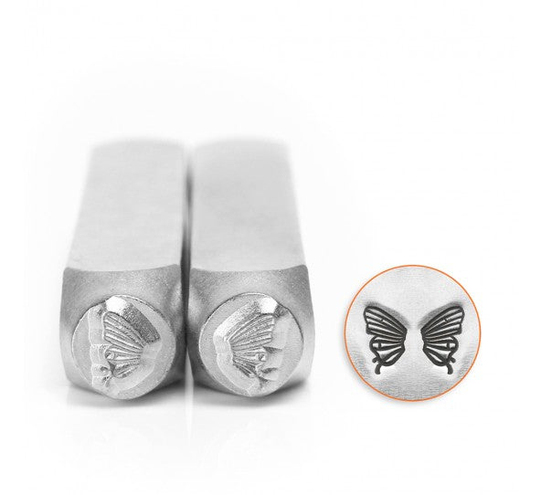 BUTTERFLY WINGS Metal Stamp Set of 2 ImpressArt Metal Design Stamps, 2-pack, 6mm tol0453