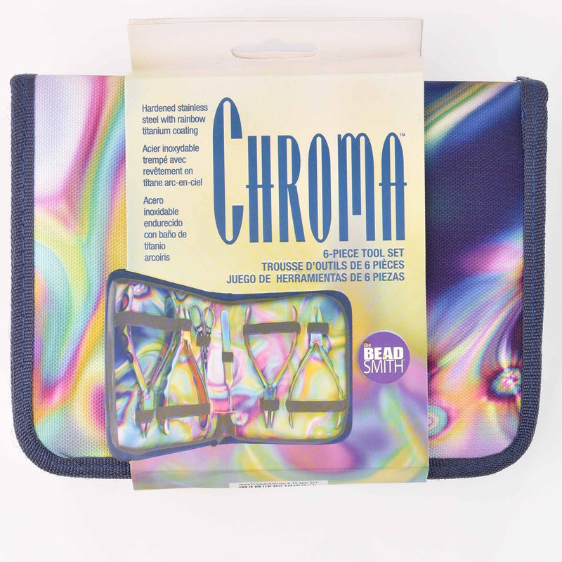 Chroma Pliers 6-piece Jewelry Tool Set, stainless steel with rainbow titanium, tol1295