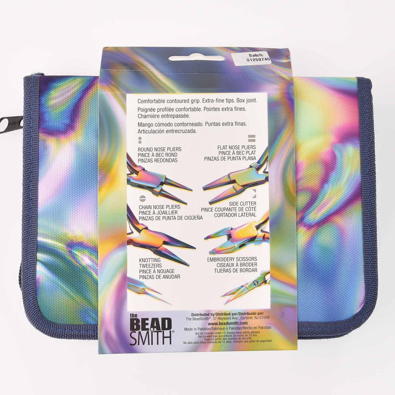 Chroma Pliers 6-piece Jewelry Tool Set, stainless steel with rainbow titanium, tol1295