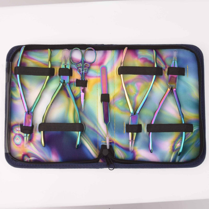 Chroma Pliers 6-piece Jewelry Tool Set, stainless steel with rainbow titanium, tol1295