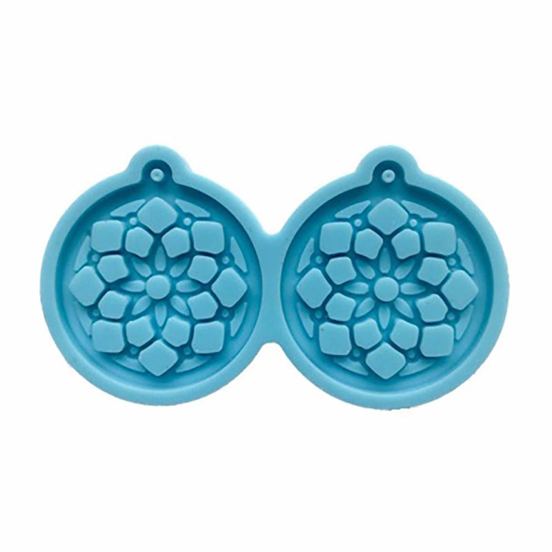 Mandala Flower Earrings Silicone Mold, for resin, clay, PMC, tol1311