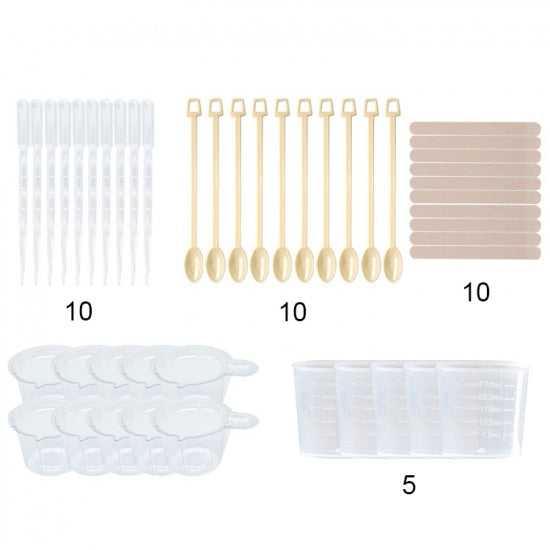 Resin Mixing Supplies Kit, stir sticks, mixing cups, tol1372