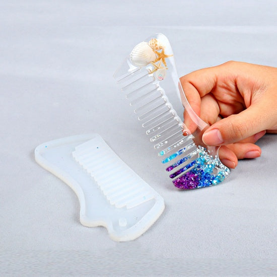 Resin Hair Comb, Silicone Mold to make functional brush (4") reusable, tol1401