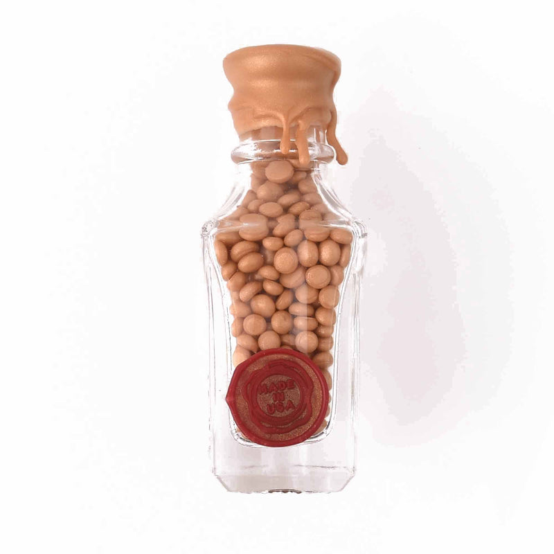 Sealing Wax Beads, gold, glass bottle, wax0015
