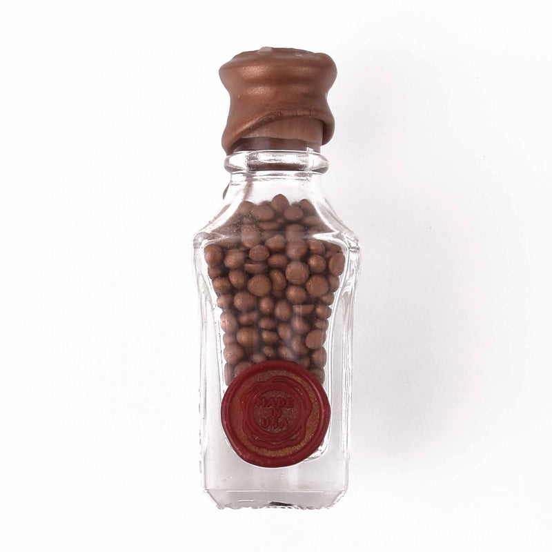 Sealing Wax Beads, copper, glass bottle, wax0017