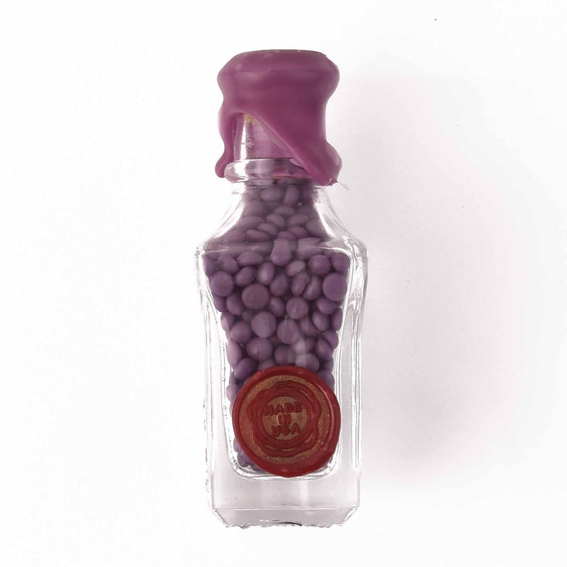 Sealing Wax Beads, purple, glass bottle, wax0018