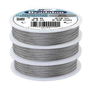 Beadalon Stringing Wire, Bright, 49 strand .018 in, 30 feet wir0105