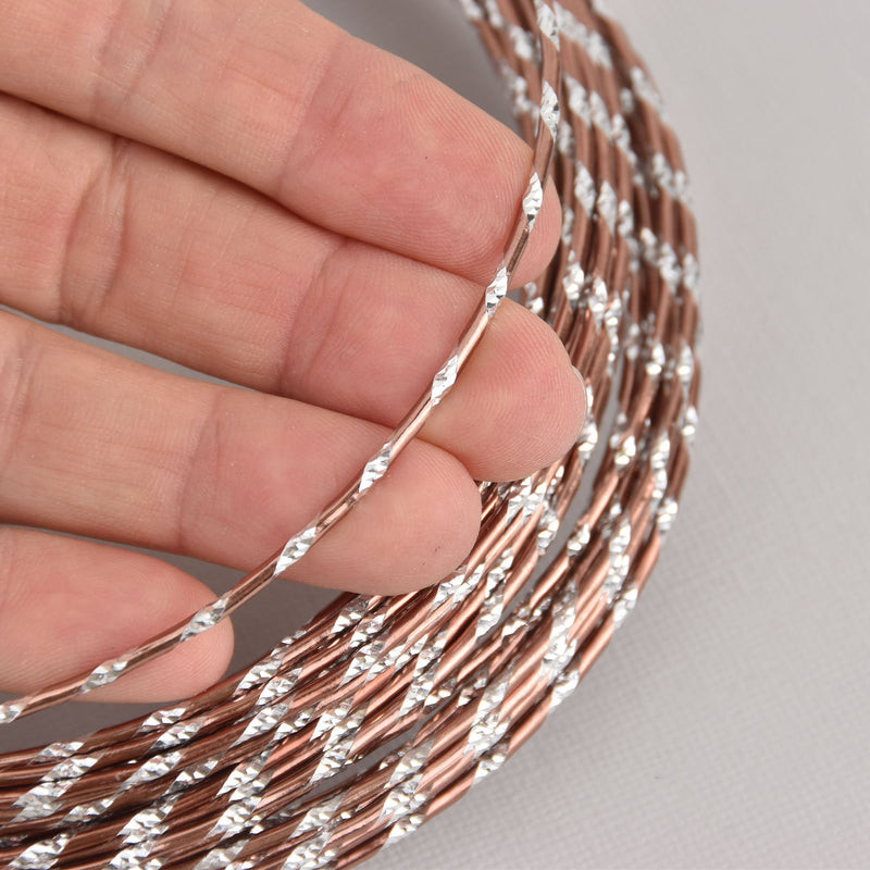 12ga Light Copper Round Diamond Cut Wire, Aluminum, 12 meters, wir0206