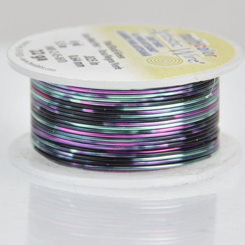 22ga Multicolor Craft Wire, Purple Pink Black Blue, Copper Base, 6 yds, wir0211