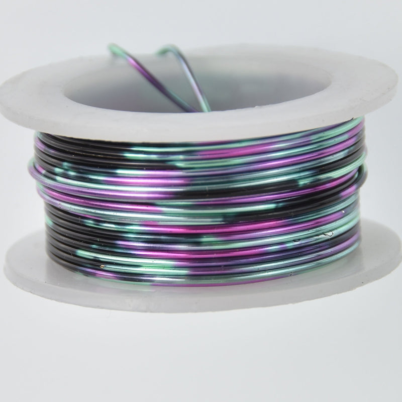20ga Multicolor Craft Wire, Purple Black Pink Blue, Copper Base, 4 yds, wir0213