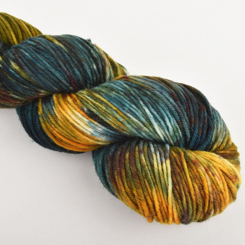 Hand Dyed Wool Yarn 100% Highland Wool, Captain Jack, 100g, Yrn0006