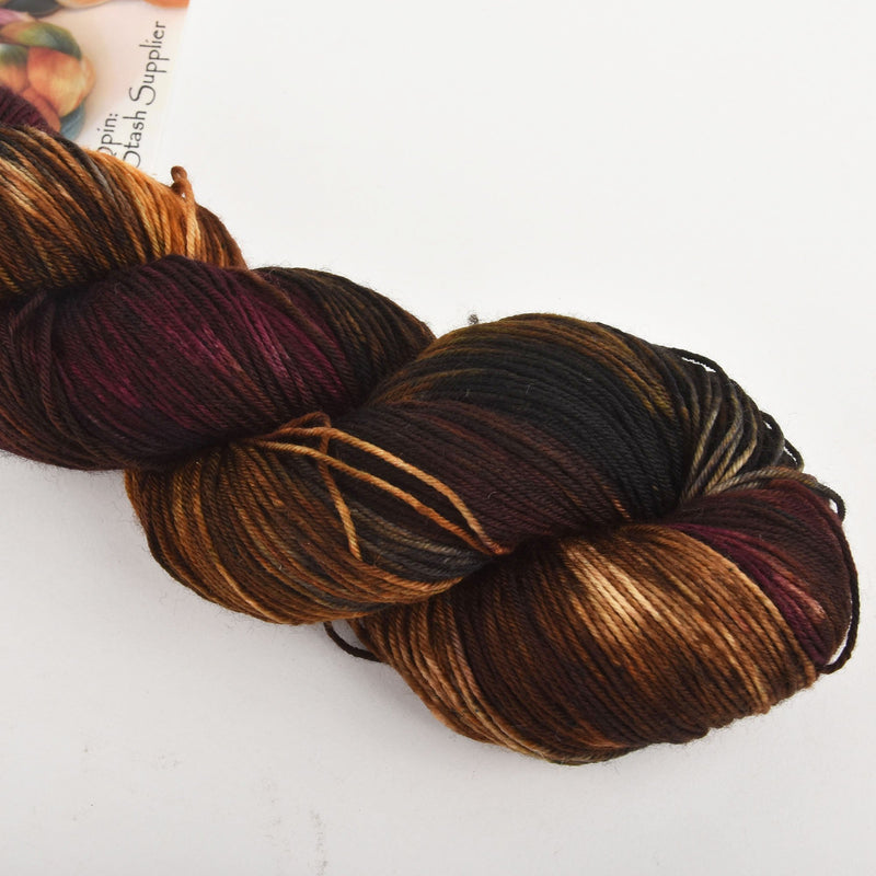 Hand Dyed Wool Yarn 75-25 Super Wash Merino Nylon, Arabian Show Horse, 100g, Yrn0009