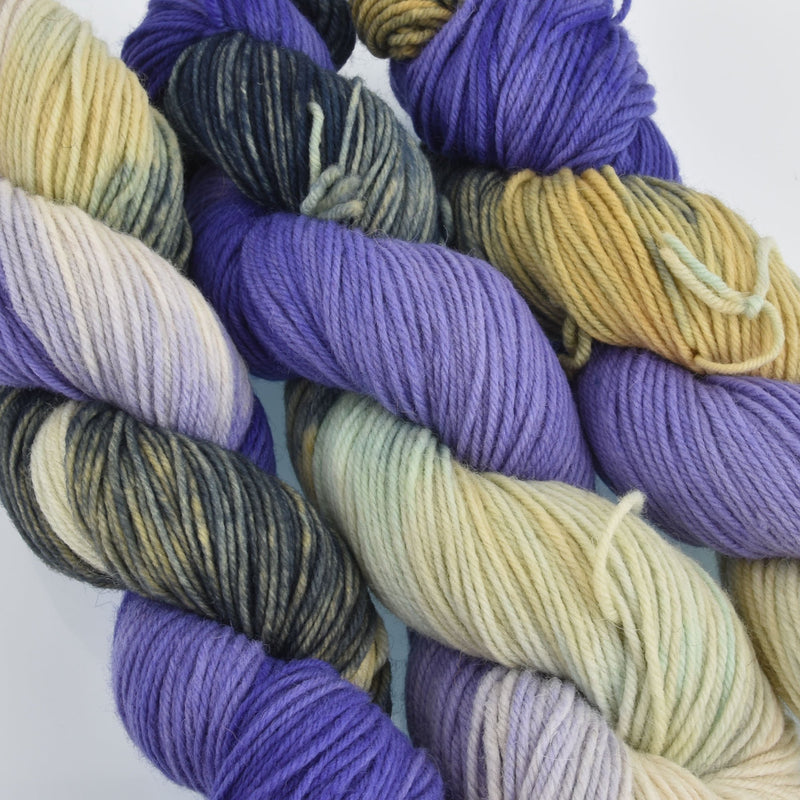 Hand Dyed Wool Yarn 100% Highland Wool, Thistle and Skye, 100g, yrn0020